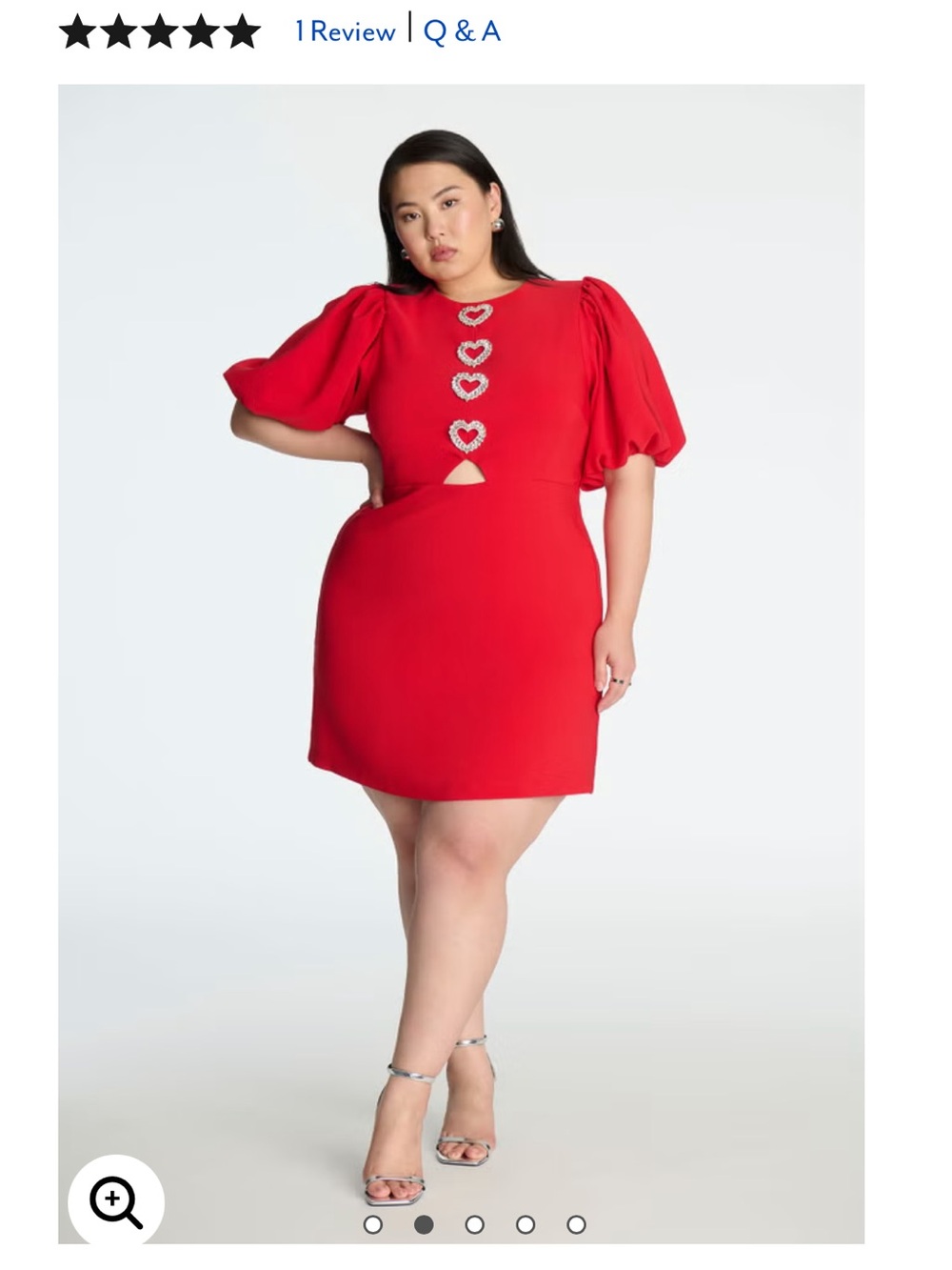 Rhinestone heart mini dress Eloquii size 14